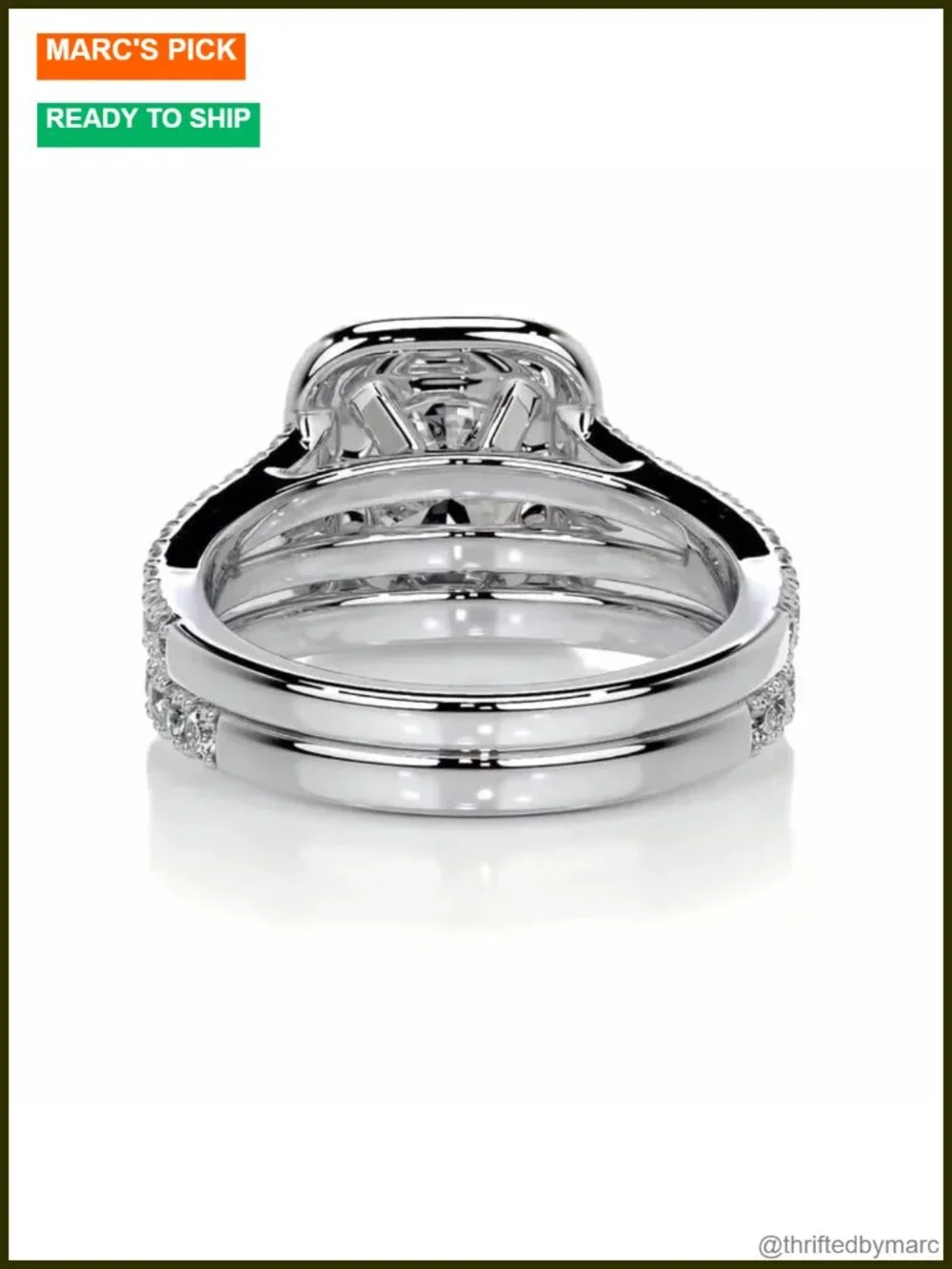 Oval Moissanite Engagement Ring 4 Carat Platinum Plated Silver Halo Cathedral